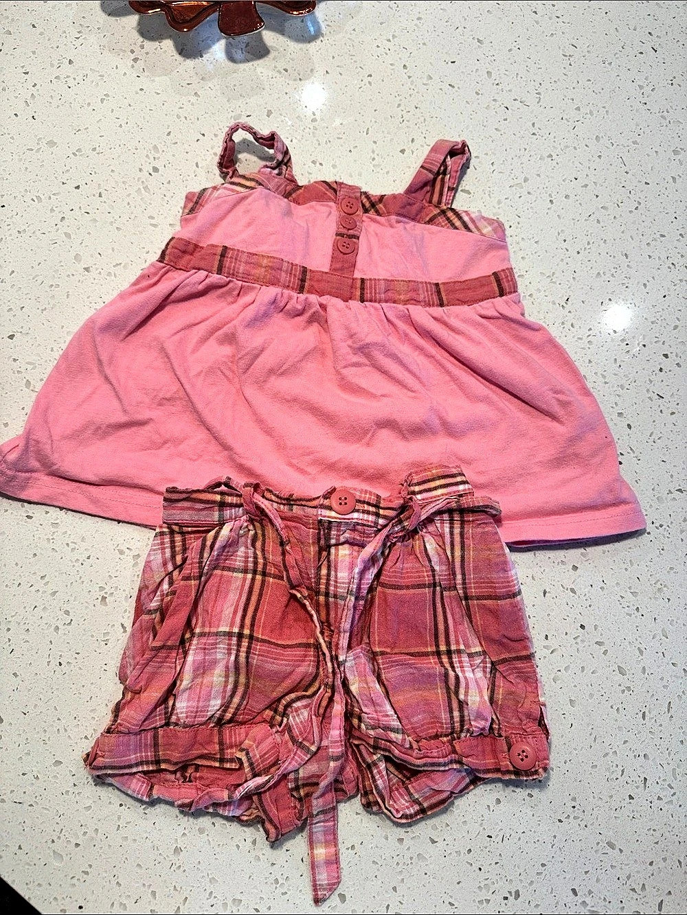 Mini Boden Kids Pink Plaid Matching Set
